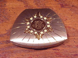 Vintage Clamshell Elgin American Compact with monogram - £10.26 GBP