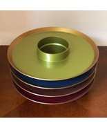 Vintage Mid Century Modern Atomic Hi-Snack Tray Dishes Plates Party Drink Holder - £29.90 GBP