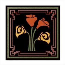 Art Deco Flower Square Decorative Ceramic Tile Backsplash Art - £10.77 GBP