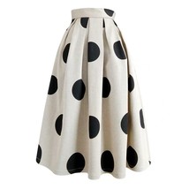 Autumn Polka Dot Pleated Skirt Women Custom Plus Size Pleated Party Midi Skirt image 7