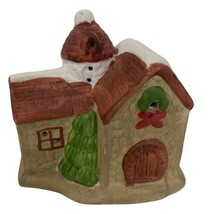 Miniature Christmas Holiday House Castle Ceramic Primitive - $12.59