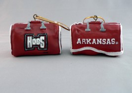 Arkansas Razorbacks 2 Cute Football Basketball Sports Bag Ornament New - $14.25