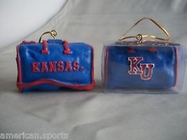 Kansas Jayhawks 2 New Football Basketball Xmas Bag Ornament - $11.87