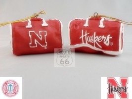 NEBRASKA CORNHUSKERS CUTE FOOTBALL BASKETBALL 2 SPORTS BAG ORNAMENT NEW - £9.34 GBP