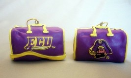 East Carolina Pirates Cute Football Basketball 2 Sports Bag Ornament New - $13.06