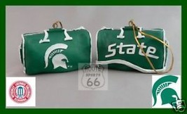 2 Michigan State Spartans Football Basketball Ornaments Sparty&#39;s Bag - £11.61 GBP