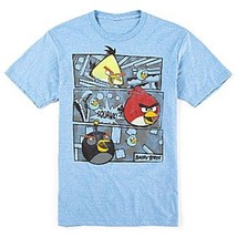 Xl Mens T Shirt Angry Birds Black Yellow Red Bird White Graphic Tee Game Tag New - £12.27 GBP
