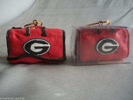 Georgia Bulldogs Football Basketball Sports Christmas Bag Ornament Set Of 2 - £10.22 GBP