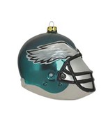 Philadelphia Eagles Football Blown Glass Christmas Ornament - £7.44 GBP