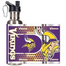 Minnesota Vikings - NFL 26oz Stainless Steel Water Bottle w Carabiner Clip NEW - £10.19 GBP