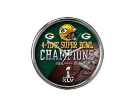 GREEN BAY PACKERS CHAMPS RARE NFL SPORTS 12&quot; CHROME CLASSIC CLOCK NEW NC... - $36.49
