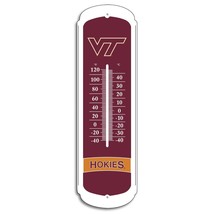 Virginia Tech Hokies Football Basketball Metal Enamel Outdoor Thermometer Sign - £31.09 GBP