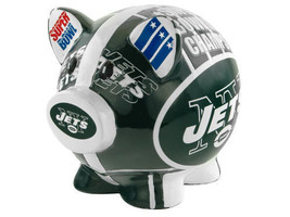 New York Jets NFL Football Super Bowl Team Piggy Bank 1968 champs Joe Na... - £18.09 GBP