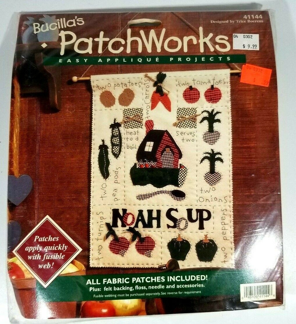 Primary image for Bucillas Fabric Patchworks Easy Appliqué Projects 41144 Noah Soup 13" X 17"