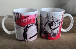 Artist Jaqueline Hoyt HORSES Mug for Grand Hotel Mackinac Island Set of 2 - $14.84