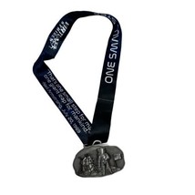 Marathon Walking Running Medal w/Ribbon Walking on the Moon Neil Armstro... - $37.95