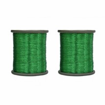 Metallic Zari Thread Embroidery For Sewing and Jewelry Making 0.1MM Green 2Pcs - £8.40 GBP