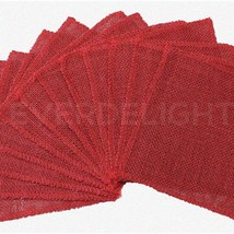 Burlap Bliss: Vibrant 6&quot; Red Square Set - 12 Pack, Premium - $32.66