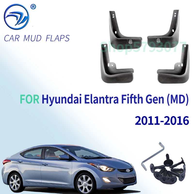 Car Mudflaps for Hyundai Elantra MD 2011 2012 13 14 2015 2016 Fender Mud Guard - £18.41 GBP
