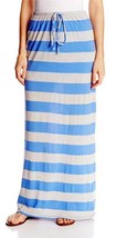 C&amp;C California Women&#39;s Oatmeal Stripe Lined Maxi Long Skirt  Blue S - £12.62 GBP