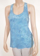 Cynthia Rowley Womens Light Blue Tie Dye Silk Sleeveless Blouse Tank Top S - $19.59