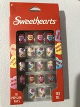  Sweethearts 18 pc press-on Sweethearts Faux nails love valentine  - $10.39