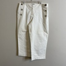 RAFAELLA Petites Womens Size 8P White Zip Front Soft Cropped Capris Pants - £7.88 GBP