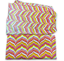 Vtg 70s Psychedelic Mod Flame Stitch Erica Wilson Fitted Bibb Sheet King Size - £38.46 GBP