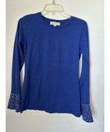 Michael Kors Women’s Blue  Long Sleeve Tunic Style Top. Studded End Slee... - $11.30