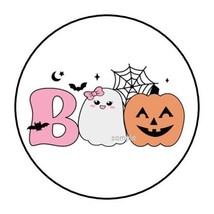 30 Halloween Envelope Seals Labels Stickers 1.5&quot; Round Cute Boo - £6.00 GBP