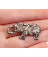 925 Sterling Silver - Vintage Antique Dark Tone Elephant Brooch Pin - BP... - $62.35 CAD