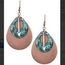 Copper Patina Arrow Teardrop Earrings - $18.81