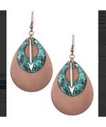Copper Patina Arrow Teardrop Earrings - £15.03 GBP