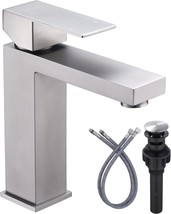 Bathroom Faucet In Brushed Nickel With Pop-Up Drain And Cupc Supply Lines. - $77.93