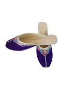 Women Slippers Traditional Handmade Leather Purple Clogs Jutties Flat US... - £36.18 GBP