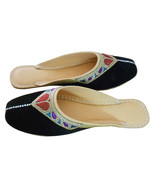 Women Shoes Traditional Handmade Leather Flip-Flops Black Jutties Clogs ... - £30.55 GBP
