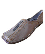 Men Shoes Indian Handmade Leather Traditional Flip-Flop Mojari Flat US 8 - £43.95 GBP