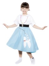 Blue Child Youth Size Felt Poodle Skirt Sock Hop Dance Party W22-28 L19 -Hey Viv - £19.95 GBP