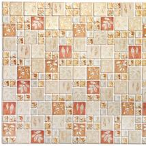 Dundee Deco PG7057 Beige Light Green Red Faux Squares with Autumn Leaves, 3.1 ft - £7.80 GBP+