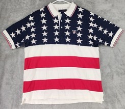 Ivy Crew Polo Mens XL Red White Blue American Flag Preppy Casual Short S... - £14.79 GBP