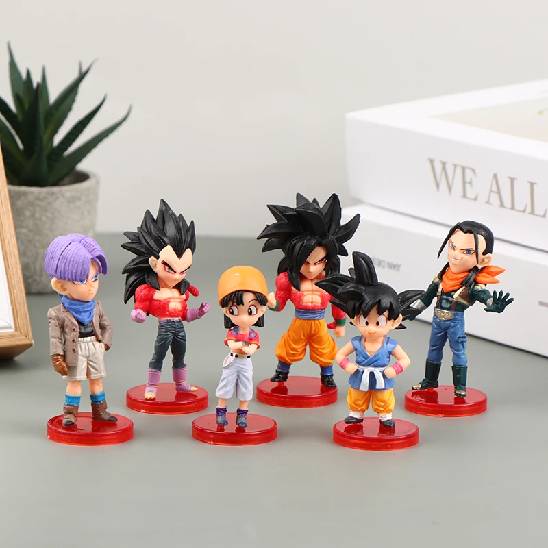 6pcs/set Dragon Ball Action Figures Chichi Son Goku Android 17 Collection - £12.18 GBP