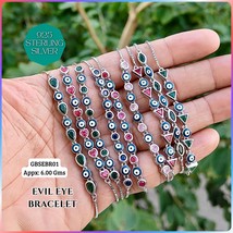 925 Silver Bracelet - Evil Eye Adjustable Bracelet For Her - Modern look - $49.37 CAD+