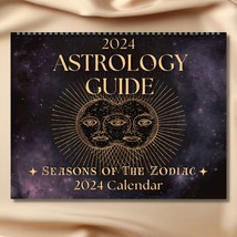 ASTROLOGY CALENDAR 2024 Zodiac Signs | Moon Phases At-A-Glance | Lunar C... - $34.50