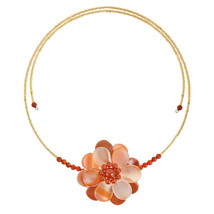Azalean Beauty Carnelian Stone  Floral Choker Necklace - £13.28 GBP