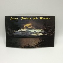 Flathead Lake Montana Sunset Vintage Postcard - £6.29 GBP