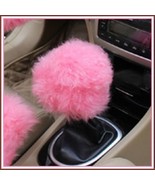 Retro Disco Posh Pink Genuine Wool Lambskin Fur Gear Shift Knob Cover Pr... - £27.07 GBP