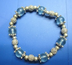 Bracelet # 118 SILVER-TONE Blue - £3.20 GBP
