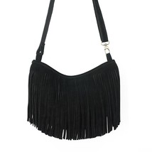 LilyHood 2022 Women Leather Long Fringe Shoulder Bag Tassel Boho Hippie Gypsy Ro - £77.70 GBP