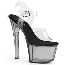 PLEASER Sexy 7&quot; Heel Stripper Pole Black Tinted Platform Ankle Strap Women Shoes - £48.67 GBP