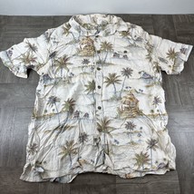 Batik Bay Shirt Mens Large Beige Short Sleeve Button Up Hawaiian - £9.65 GBP